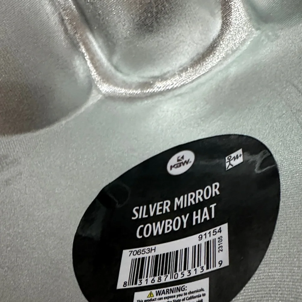 Source Unknown Silver Sequin Cowboy Party Hat